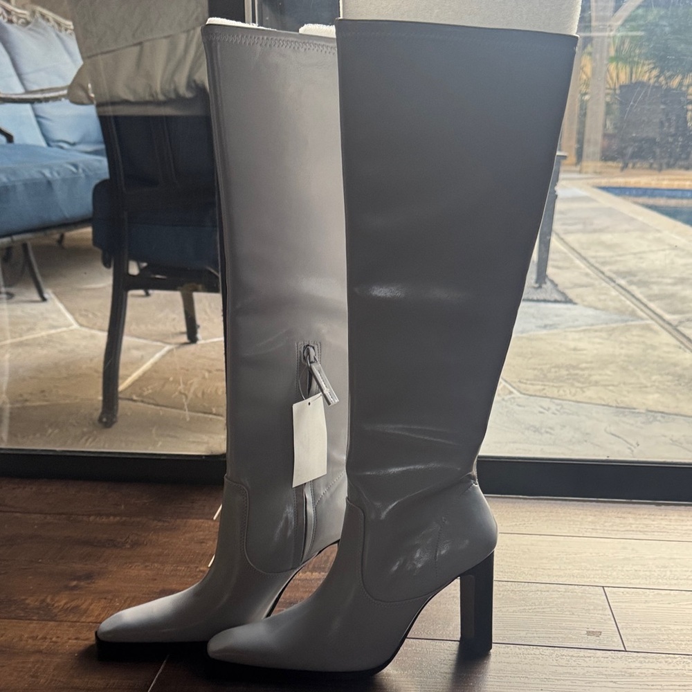 H&M Stylish Gray Knee High  Heeled Boots